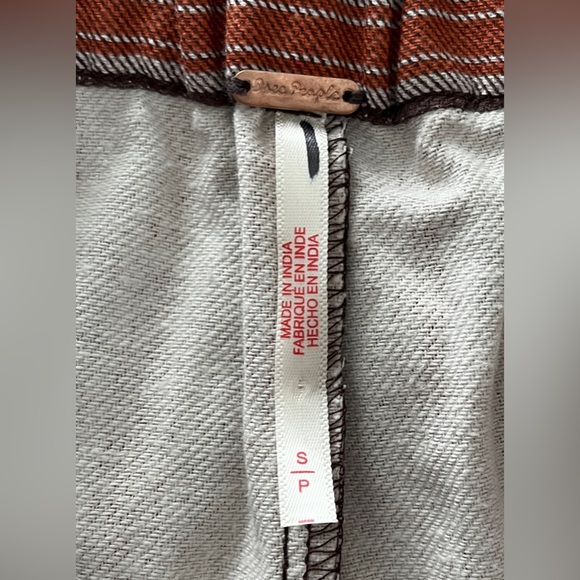 🆕 Free People Ellie Striped barrel pants in rust combo size small - Picture 11 of 13